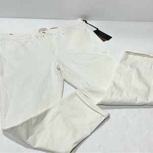 Jen 7 7 For All Mankind Straight Crop & Roll White Jeans Size 18 NWT